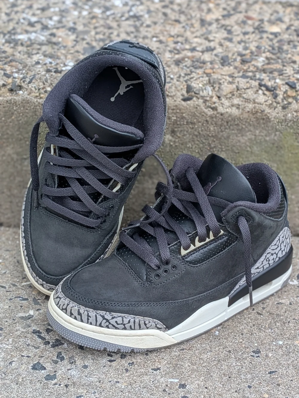Air Jordan Style Black Suede Retro Sneaker Size 7